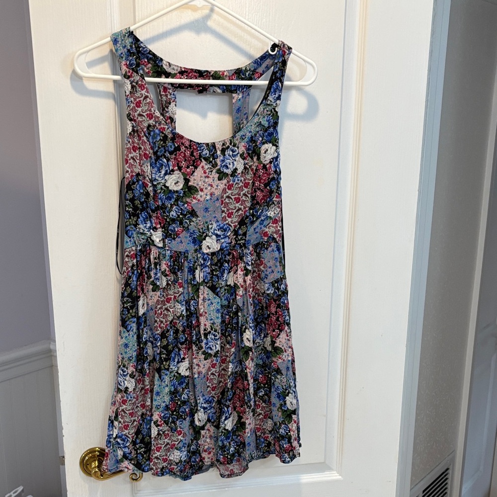 Forever 21 Floral Sleeveless Dress - Blue and Pink
